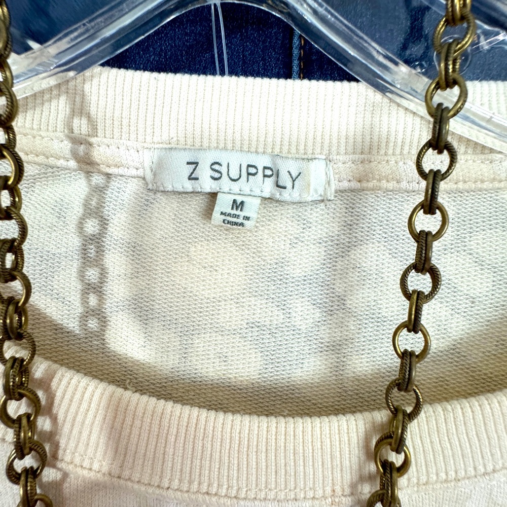 Z Supply Cream Leopard Print French Terry Sweatshirt - Picture 3 of 7